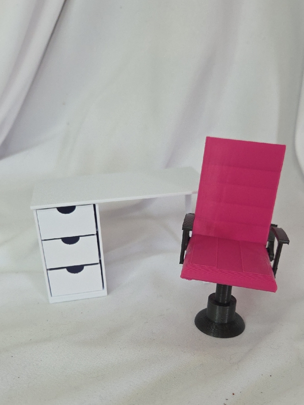 Dollhouse Miniature furniture set 3D-printed Chair Desk Set 1:12 Scale